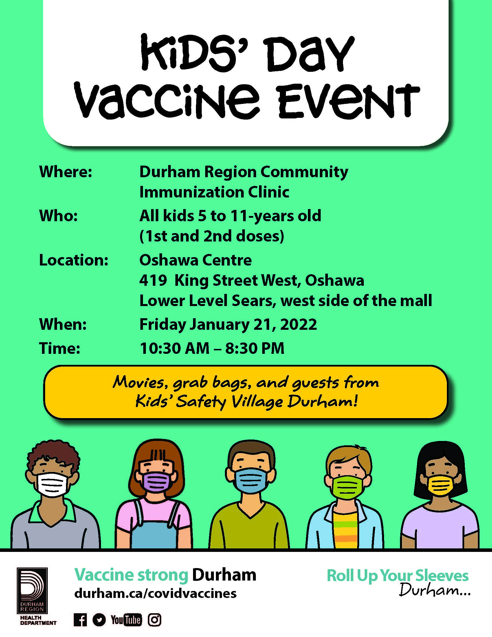 information poster about kids Vaccine Event