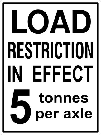 Black and White Load Restrictions