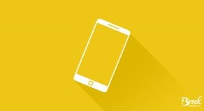 Yellow background with white smart phone
