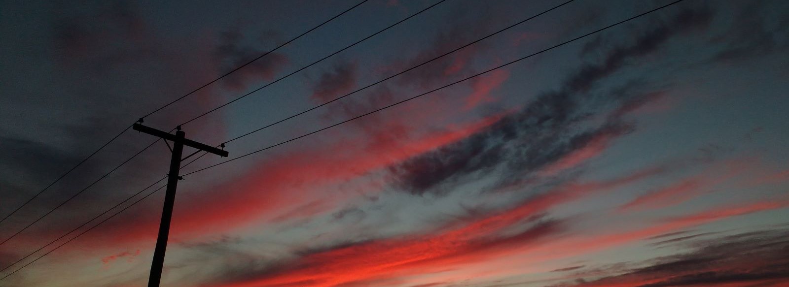 Hydro wires and sunset