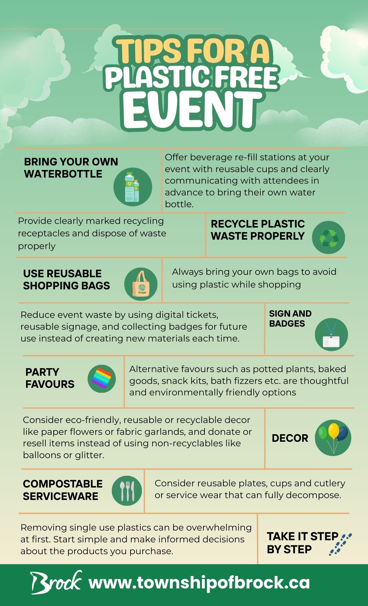 Tips for a plastic free event