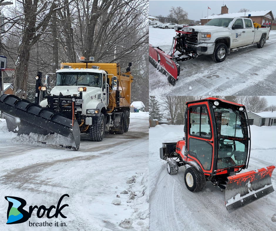 plows, sidewalk clearning machine, truck with blow on front
